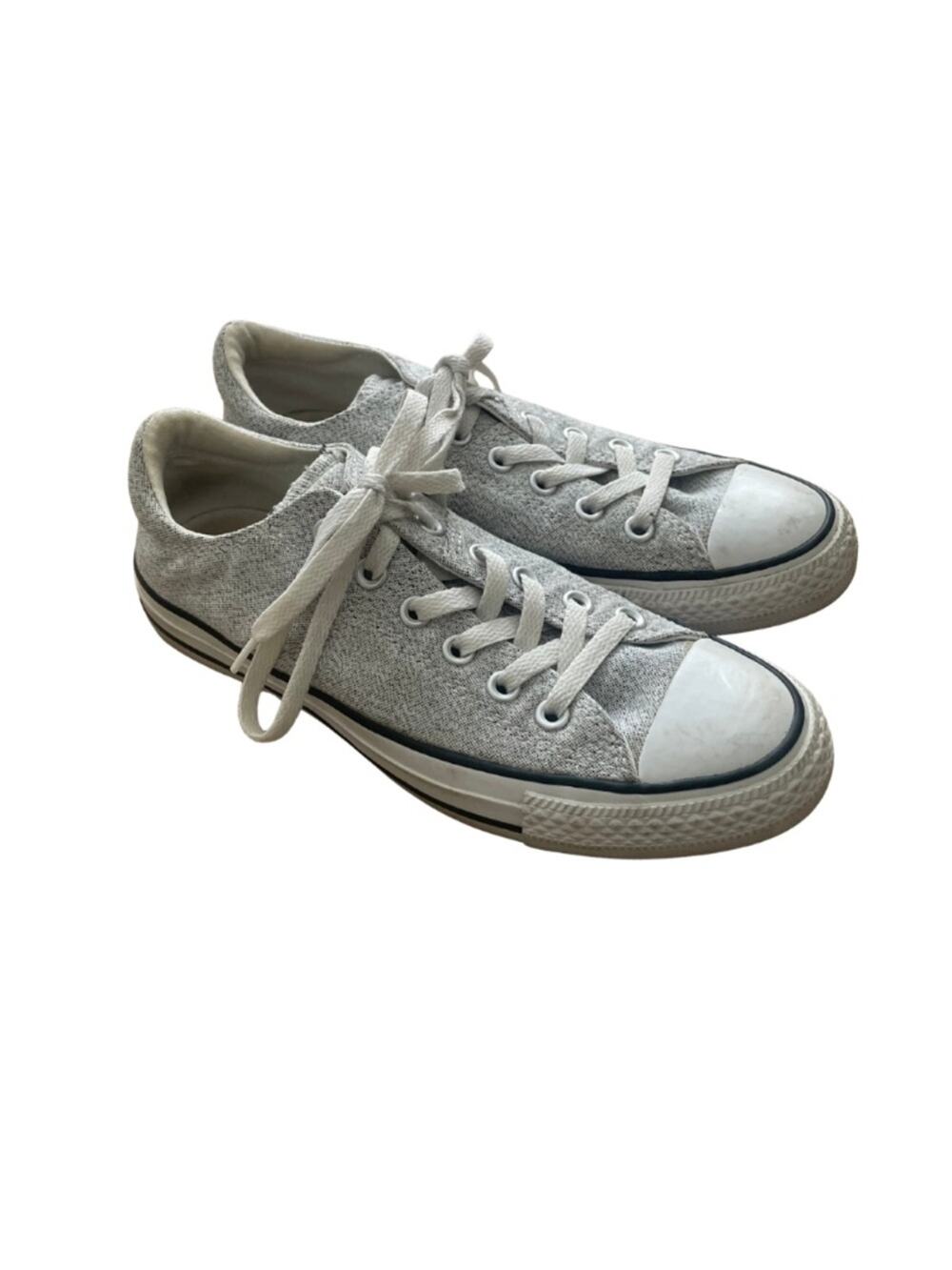 Converse Low Top Sneakers Light Gray and White, Women 8 Athletic All Star #0022